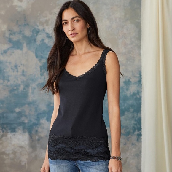 Sundance Delicate Lace V Neck Elan Tank Sz M Petite - Picture 10 of 13